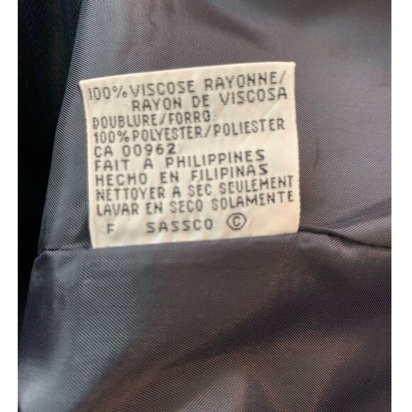 Kim Rogers vintage blue green plaid six button blazer size 10P - Picture 5 of 10